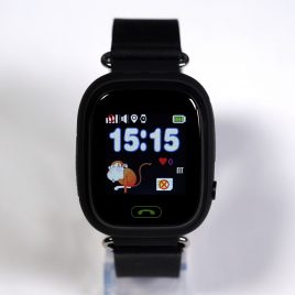 SQ90 fekete GPS nyomkövető óra gyermeknek érintő kijelzővel